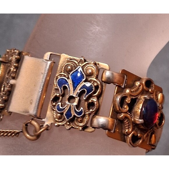 Victorian Revival Panel Bracelet Dragons Breath Buddah Fragonard - Picture 4 of 11